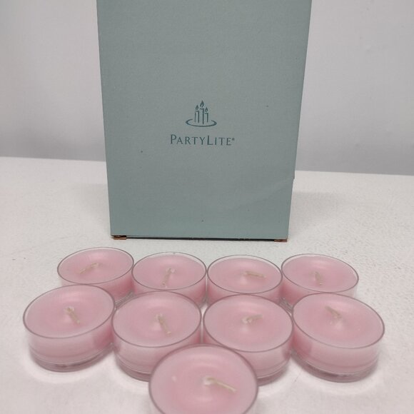 NEW! PartyLite Strawberry Rhubarb Tealight Candles, 9pc - Picture 2 of 3